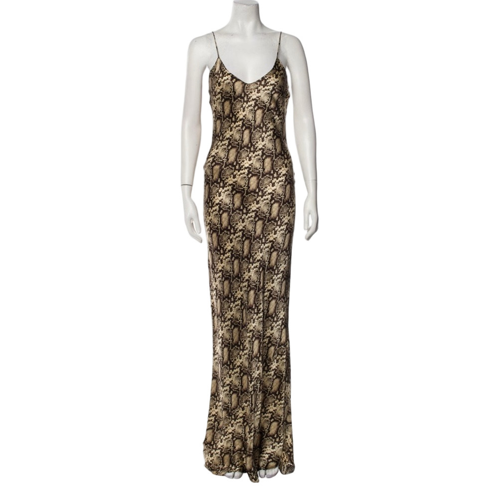 Nili Lotan Silk Slip Dress - Snake Print - S